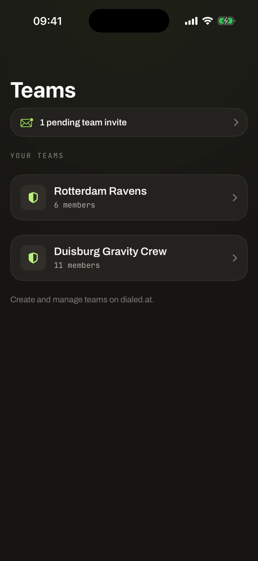 Team invitations in the iPhone app: accept or decline, nothing happens without you